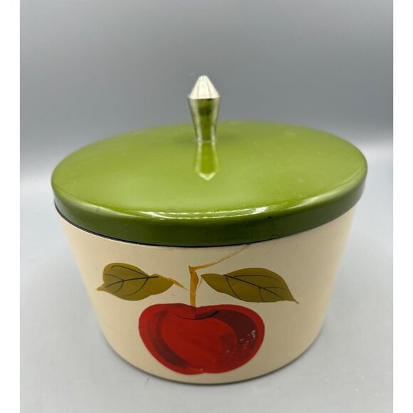 Vtg Set Nesting Bowls Canister Set Hand Painted Fruit Covered‎ Dish - Picture 4 of 7